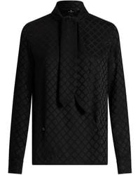 Etro - Scarf-Collar Jacquard Shirt - Lyst