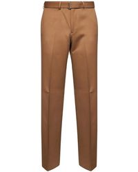 Lardini - Belted Pressed-Crease Tailored Trousers - Lyst