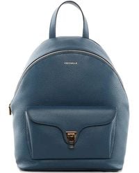 Coccinelle - Front-Pocket Leather Backpack - Lyst