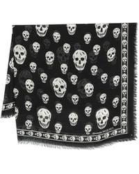 McQueen - Skull Silk Scarf - Lyst