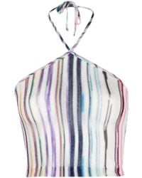Missoni - Multicolour Striped Halterneck Knit Top - Women's - Viscose/cupro/polyester - Lyst