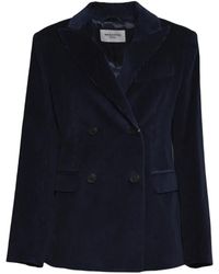 Weekend by Maxmara - Double-Breasted Corduroy Blazer - Lyst