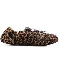 Repetto - Leopard-Print Lace-Up Ballet Flats - Lyst