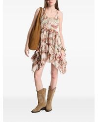 AllSaints - Cavalry Ruffled Feather-Print Mini Dress - Lyst
