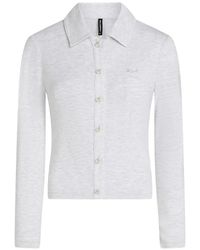 KARL LAGERFELD - Pearl-Button Cardigan - Lyst