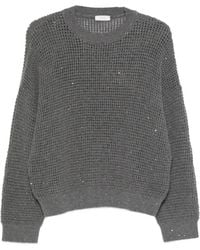 Peserico - Sequin-Embellished Open-Knit Sweater - Lyst