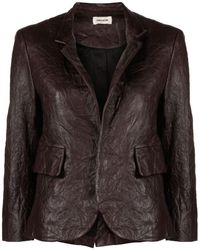 Zadig & Voltaire - Verys Crinkled-leather Blazer - Lyst