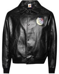 Sky High Farm - Chaqueta De Piel Con Logo Aplicado - Lyst