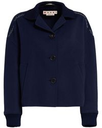 Marni - Decorative-stitching Wool-blend Shirt Jacket - Lyst