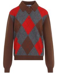 Prada - Cashmere Polo Top - Lyst