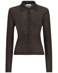 Brunello Cucinelli - Sparkling Silk, Alpaca And Wool Rib-Knit Cardigan - Lyst