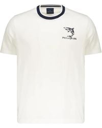 Paul & Shark - T-Shirt With Print On The Chest Cream - Lyst