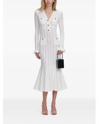 Self-Portrait - Pointelle-Knit Midi Dress - Lyst