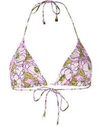 Tory Burch - Floral-print Triangle Bikini Top - Lyst