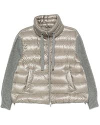 Herno - Gesteppte Jacke mit gestrickten Ärmeln - Lyst