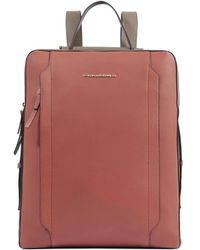 Piquadro - Leather Laptop Backpack - Lyst