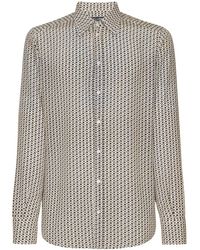 Dolce & Gabbana - Seidenhemd mit geometrischem Print - Lyst