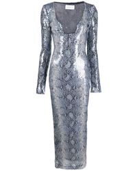 16Arlington - Solaria Snake-print Sequinned Dress - Lyst