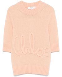 Chloé - Cropped Knitted Sweatshirt - Lyst