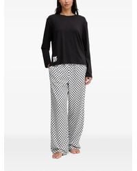 DKNY - Long-Sleeved Logo Pajama Set - Lyst