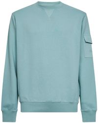 MC2 Saint Barth - Sage Cotton Fleece Chester Sweatshirt With Patch Pocket - Lyst