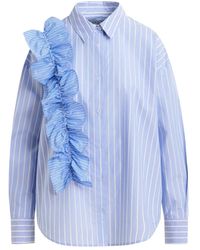 Essentiel Antwerp - Ibody Ruffle-Detail Striped Shirt - Lyst
