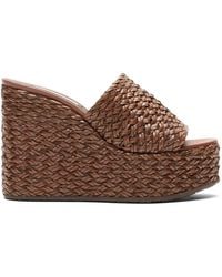 Casadei - Suncity Woven Wedge Sandals - Lyst