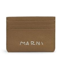 Marni - Logo-Embroidered Leather Card Holder - Lyst