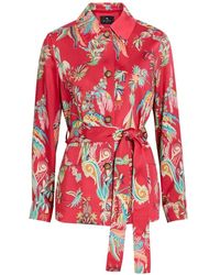 Etro - Paisley-Print Belted Fitted Jacket - Lyst