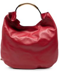 Moschino - Handle Me Logo-Plaque Leather Tote Bag - Lyst