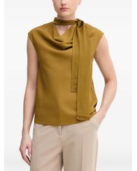 Sisley - Tie-Neck Cowl-Neck Top - Lyst