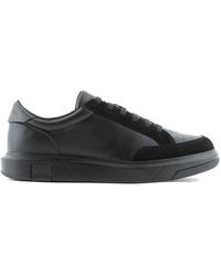 Armani Exchange - Logo-perforated Lace-up Sneakers - Lyst