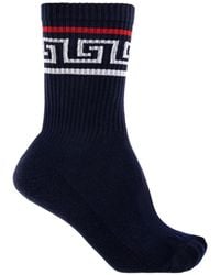 Versace - Gerippte Socken Mit Greca-Muster - Lyst