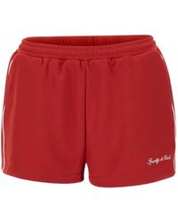 Sporty & Rich - Logo-Embroidered Contrast-Trim Shorts - Lyst