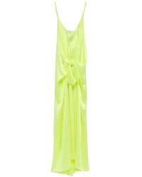 JW Anderson - Knot-Detail Crinkle-Silk Maxi Dress - Lyst