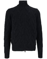 FILIPPO DE LAURENTIIS - Cable-Knit Zip-Up Cardigan - Lyst
