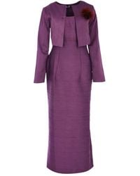 Baruni - Conjunto de vestido y chaqueta con plumas y plumas - Lyst