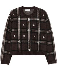 ERMANNO FIRENZE - Checked Embellished Sweater - Lyst