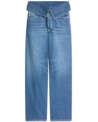 Dries Van Noten - Denim Broek Met Omslag - Lyst