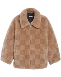 Apparis - Lucy Checked Faux-fur Jacket - Lyst