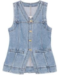 Aje. - Holland Button-Up Denim Vest - Lyst
