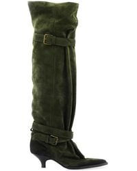 Elena Iachi - Buckle-Strap Slouchy Boots - Lyst
