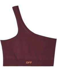 Off-White c/o Virgil Abloh - Off Stamp One-Shoulder Sports Bra - Lyst