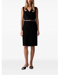 DKNY - Belted Plissé Mini Dress - Lyst