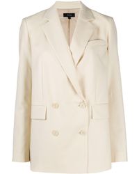 Theory Blazerjack Met Dubbele Rij Knopen - Naturel