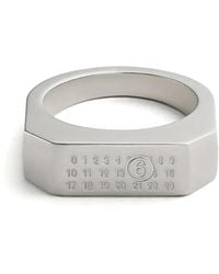 MM6 by Maison Martin Margiela - Numeric Logo Signet Ring - Lyst