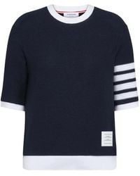 Thom Browne - Textured Cotton Pique 4-Bar T-Shirt - Lyst