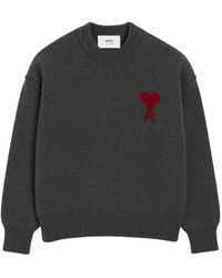 Ami Paris - Ami De Coeur Heart Motif Sweater - Lyst