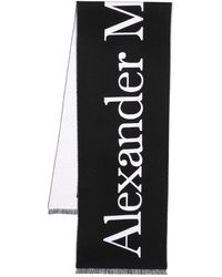 Alexander McQueen - Intarsia-knit Logo Scarf - Lyst