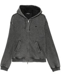Emporio Armani - Faded-Effect Logo-Patch Hoodie - Lyst